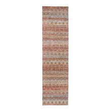 Load image into Gallery viewer, 2&#39;7&quot;x10&#39; Summer Fig Red, Kohinoor Herat with Small Geometric Repetitive Diamond Design, Soft and Vibrant Wool, Tone On Tone, Hand Knotted, Runner, Oriental Rug FWR458394