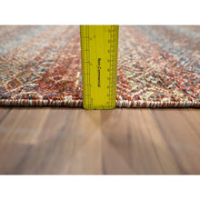 Load image into Gallery viewer, 2&#39;7&quot;x10&#39; Summer Fig Red, Kohinoor Herat With Small Geometric Repetitive Diamond Design, Soft And Vibrant Wool, Tone On Tone, Hand Knotted, Runner, Oriental Rug FWR458394