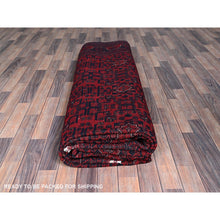 Load image into Gallery viewer, 9&#39;9&quot;x13&#39;3&quot; Crimson Red, Afghan Khamyab with Tribal Motifs Pattern, Soft and Velvety Wool, Hand Knotted, Vegetable Dyes, Oriental Rug FWR4578