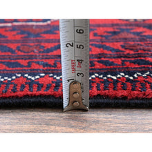 Load image into Gallery viewer, 9&#39;9&quot;x13&#39;3&quot; Crimson Red, Afghan Khamyab With Tribal Motifs Pattern, Soft And Velvety Wool, Hand Knotted, Vegetable Dyes, Oriental Rug FWR4578
