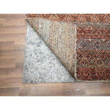 Load image into Gallery viewer, 2&#39;6&quot;x10&#39;2&quot; Clay Red, Kohinoor Herat With Small Geometric Repetitive Diamond Pattern, Soft Wool, Tone On Tone, Hand Knotted, Runner, Oriental Rug FWR458400