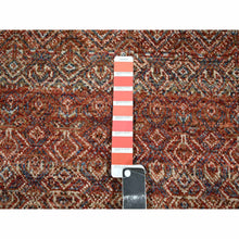 Load image into Gallery viewer, 2&#39;6&quot;x10&#39;2&quot; Clay Red, Kohinoor Herat with Small Geometric Repetitive Diamond Pattern, Soft Wool, Tone On Tone, Hand Knotted, Runner, Oriental Rug FWR458400