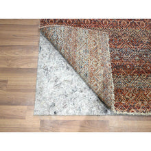 Load image into Gallery viewer, 2&#39;6&quot;x10&#39;2&quot; Chili Red, Kohinoor Herat with Small Geometric Repetitive Diamond Pattern, Tone on Tone, Soft and Shiny Wool, Hand Knotted, Runner, Oriental Rug FWR458406