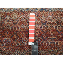 Load image into Gallery viewer, 2&#39;6&quot;x10&#39;2&quot; Chili Red, Kohinoor Herat with Small Geometric Repetitive Diamond Pattern, Tone on Tone, Soft and Shiny Wool, Hand Knotted, Runner, Oriental Rug FWR458406