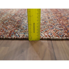 Load image into Gallery viewer, 2&#39;6&quot;x10&#39;2&quot; Chili Red, Kohinoor Herat with Small Geometric Repetitive Diamond Pattern, Tone on Tone, Soft and Shiny Wool, Hand Knotted, Runner, Oriental Rug FWR458406
