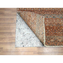 Load image into Gallery viewer, 2&#39;7&quot;x10&#39; Summer Fig Red, Kohinoor Herat with Small Geometric Repetitive Diamond Pattern, Tone on Tone, Soft and Shiny Wool, Hand Knotted, Runner, Oriental Rug FWR458412