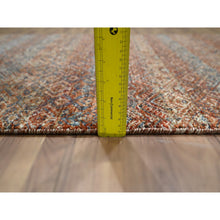 Load image into Gallery viewer, 2&#39;7&quot;x10&#39; Summer Fig Red, Kohinoor Herat with Small Geometric Repetitive Diamond Pattern, Tone on Tone, Soft and Shiny Wool, Hand Knotted, Runner, Oriental Rug FWR458412