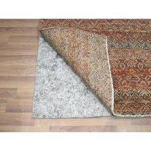Load image into Gallery viewer, 2&#39;7&quot;x10&#39; Chili Red, Kohinoor Herat with Small Geometric Repetitive Diamond Pattern, Soft and Shiny Wool, Hand Knotted, Tone on Tone, Runner, Oriental Rug FWR458418
