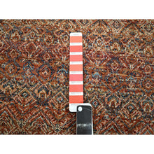 Load image into Gallery viewer, 2&#39;7&quot;x10&#39; Chili Red, Kohinoor Herat with Small Geometric Repetitive Diamond Pattern, Soft and Shiny Wool, Hand Knotted, Tone on Tone, Runner, Oriental Rug FWR458418
