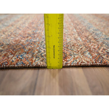 Load image into Gallery viewer, 2&#39;7&quot;x10&#39; Chili Red, Kohinoor Herat With Small Geometric Repetitive Diamond Pattern, Soft And Shiny Wool, Hand Knotted, Tone On Tone, Runner, Oriental Rug FWR458418