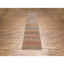 Load image into Gallery viewer, 2&#39;7&quot;x10&#39; Rust Red, Kohinoor Herat with Small Geometric Repetitive Diamond Pattern, Tone on Tone, Soft and Shiny Wool, Hand Knotted, Runner, Oriental Rug FWR458424