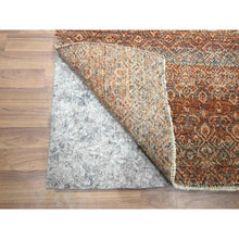 Load image into Gallery viewer, 2&#39;7&quot;x10&#39; Rust Red, Kohinoor Herat with Small Geometric Repetitive Diamond Pattern, Tone on Tone, Soft and Shiny Wool, Hand Knotted, Runner, Oriental Rug FWR458424
