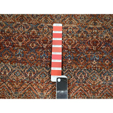 Load image into Gallery viewer, 2&#39;7&quot;x10&#39; Rust Red, Kohinoor Herat With Small Geometric Repetitive Diamond Pattern, Tone On Tone, Soft And Shiny Wool, Hand Knotted, Runner, Oriental Rug FWR458424