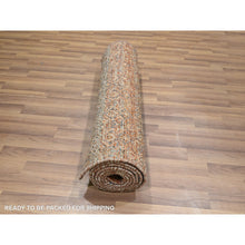Load image into Gallery viewer, 2&#39;7&quot;x10&#39; Rust Red, Kohinoor Herat with Small Geometric Repetitive Diamond Pattern, Tone on Tone, Soft and Shiny Wool, Hand Knotted, Runner, Oriental Rug FWR458424