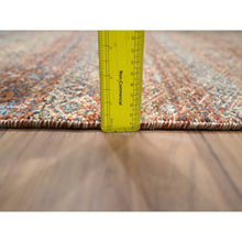 Load image into Gallery viewer, 2&#39;7&quot;x10&#39; Rust Red, Kohinoor Herat with Small Geometric Repetitive Diamond Pattern, Tone on Tone, Soft and Shiny Wool, Hand Knotted, Runner, Oriental Rug FWR458424