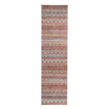 Load image into Gallery viewer, 2&#39;7&quot;x10&#39; Clay Red, Hand Knotted, Kohinoor Herat with Small Geometric Repetitive Diamond Pattern, Tone on Tone, Soft Wool, Runner, Oriental Rug FWR458430
