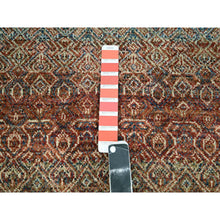 Load image into Gallery viewer, 2&#39;7&quot;x10&#39; Clay Red, Hand Knotted, Kohinoor Herat with Small Geometric Repetitive Diamond Pattern, Tone on Tone, Soft Wool, Runner, Oriental Rug FWR458430