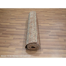 Load image into Gallery viewer, 2&#39;7&quot;x10&#39; Clay Red, Hand Knotted, Kohinoor Herat with Small Geometric Repetitive Diamond Pattern, Tone on Tone, Soft Wool, Runner, Oriental Rug FWR458430