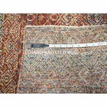 Load image into Gallery viewer, 2&#39;7&quot;x10&#39; Clay Red, Hand Knotted, Kohinoor Herat with Small Geometric Repetitive Diamond Pattern, Tone on Tone, Soft Wool, Runner, Oriental Rug FWR458430