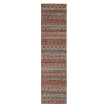 Load image into Gallery viewer, 2&#39;6&quot;x10&#39;2&quot; Chili Red, Kohinoor Herat with Small Geometric Repetitive Diamond Pattern, Tone on Tone, Soft and Shiny Wool, Hand Knotted, Runner, Oriental Rug FWR458436