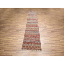 Load image into Gallery viewer, 2&#39;6&quot;x10&#39;2&quot; Chili Red, Kohinoor Herat with Small Geometric Repetitive Diamond Pattern, Tone on Tone, Soft and Shiny Wool, Hand Knotted, Runner, Oriental Rug FWR458436