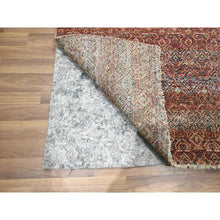 Load image into Gallery viewer, 2&#39;6&quot;x10&#39;2&quot; Chili Red, Kohinoor Herat with Small Geometric Repetitive Diamond Pattern, Tone on Tone, Soft and Shiny Wool, Hand Knotted, Runner, Oriental Rug FWR458436