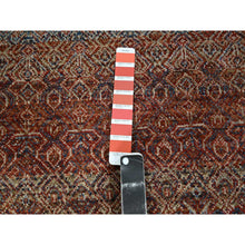 Load image into Gallery viewer, 2&#39;6&quot;x10&#39;2&quot; Chili Red, Kohinoor Herat with Small Geometric Repetitive Diamond Pattern, Tone on Tone, Soft and Shiny Wool, Hand Knotted, Runner, Oriental Rug FWR458436