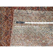 Load image into Gallery viewer, 2&#39;6&quot;x10&#39;2&quot; Chili Red, Kohinoor Herat with Small Geometric Repetitive Diamond Pattern, Tone on Tone, Soft and Shiny Wool, Hand Knotted, Runner, Oriental Rug FWR458436