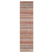 Load image into Gallery viewer, 2&#39;7&quot;x10&#39; Rust Red, Soft and Shiny Wool, Kohinoor Herat Design, Small Geometric Repetitive Diamond Pattern, Tone on Tone, Hand Knotted, Runner, Oriental Rug FWR458442