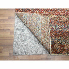 Load image into Gallery viewer, 2&#39;7&quot;x10&#39; Rust Red, Soft And Shiny Wool, Kohinoor Herat Design, Small Geometric Repetitive Diamond Pattern, Tone On Tone, Hand Knotted, Runner, Oriental Rug FWR458442