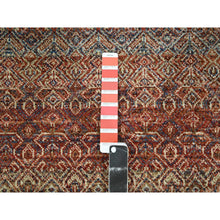 Load image into Gallery viewer, 2&#39;7&quot;x10&#39; Rust Red, Soft and Shiny Wool, Kohinoor Herat Design, Small Geometric Repetitive Diamond Pattern, Tone on Tone, Hand Knotted, Runner, Oriental Rug FWR458442