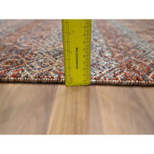 Load image into Gallery viewer, 2&#39;7&quot;x10&#39; Rust Red, Soft And Shiny Wool, Kohinoor Herat Design, Small Geometric Repetitive Diamond Pattern, Tone On Tone, Hand Knotted, Runner, Oriental Rug FWR458442