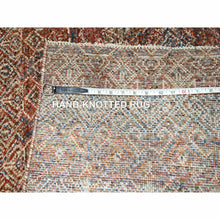 Load image into Gallery viewer, 2&#39;7&quot;x10&#39; Rust Red, Soft And Shiny Wool, Kohinoor Herat Design, Small Geometric Repetitive Diamond Pattern, Tone On Tone, Hand Knotted, Runner, Oriental Rug FWR458442