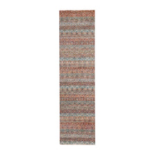 Load image into Gallery viewer, 2&#39;7&quot;x10&#39; Chili Red, Kohinoor Herat with Small Geometric Repetitive Diamond Pattern, Tone on Tone, Soft and Shiny Wool, Hand Knotted, Runner, Oriental Rug FWR458448