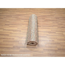 Load image into Gallery viewer, 2&#39;7&quot;x10&#39; Chili Red, Kohinoor Herat with Small Geometric Repetitive Diamond Pattern, Tone on Tone, Soft and Shiny Wool, Hand Knotted, Runner, Oriental Rug FWR458448