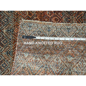 2'7"x10' Chili Red, Kohinoor Herat with Small Geometric Repetitive Diamond Pattern, Tone on Tone, Soft and Shiny Wool, Hand Knotted, Runner, Oriental Rug FWR458448