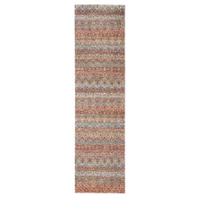 Load image into Gallery viewer, 2&#39;7&quot;x10&#39; Clay Red, Kohinoor Herat with Small Geometric Repetitive Diamond Pattern, Tone on Tone, Soft and Shiny Wool, Hand Knotted, Runner, Oriental Rug FWR458454