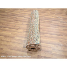 Load image into Gallery viewer, 2&#39;7&quot;x10&#39; Clay Red, Kohinoor Herat With Small Geometric Repetitive Diamond Pattern, Tone On Tone, Soft And Shiny Wool, Hand Knotted, Runner, Oriental Rug FWR458454