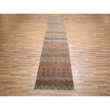 Load image into Gallery viewer, 2&#39;7&quot;x10&#39; Summer Fig Red, Kohinoor Herat with Small Geometric Repetitive Diamond Pattern, Tone on Tone, Soft and Shiny Wool, Hand Knotted, Runner, Oriental Rug FWR458460
