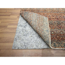 Load image into Gallery viewer, 2&#39;7&quot;x10&#39; Summer Fig Red, Kohinoor Herat with Small Geometric Repetitive Diamond Pattern, Tone on Tone, Soft and Shiny Wool, Hand Knotted, Runner, Oriental Rug FWR458460