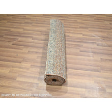 Load image into Gallery viewer, 2&#39;7&quot;x10&#39; Summer Fig Red, Kohinoor Herat with Small Geometric Repetitive Diamond Pattern, Tone on Tone, Soft and Shiny Wool, Hand Knotted, Runner, Oriental Rug FWR458460