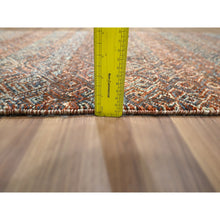 Load image into Gallery viewer, 2&#39;7&quot;x10&#39; Summer Fig Red, Kohinoor Herat with Small Geometric Repetitive Diamond Pattern, Tone on Tone, Soft and Shiny Wool, Hand Knotted, Runner, Oriental Rug FWR458460