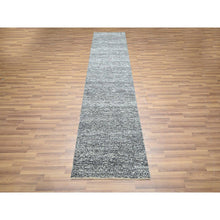 Load image into Gallery viewer, 2&#39;7&quot;x9&#39;10&quot; Anchor Gray, Kohinoor Herat Pattern, Small Geometric Repetitive Diamond Design, Soft Wool, Tone On Tone, Hand Knotted, Runner, Oriental Rug FWR458466