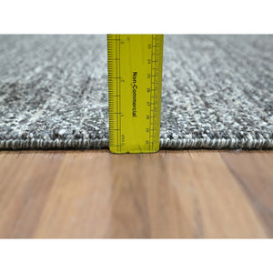 2'7"x9'10" Anchor Gray, Kohinoor Herat Pattern, Small Geometric Repetitive Diamond Design, Soft Wool, Tone On Tone, Hand Knotted, Runner, Oriental Rug FWR458466