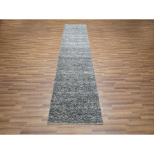 Load image into Gallery viewer, 2&#39;7&quot;x9&#39;10&quot; Pebble Gray, Kohinoor Herat With Small Geometric Repetitive Diamond Design, Tone On Tone, Soft Wool, Hand Knotted, Runner, Oriental Rug FWR458472