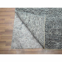 Load image into Gallery viewer, 2&#39;7&quot;x9&#39;10&quot; Pebble Gray, Kohinoor Herat with Small Geometric Repetitive Diamond Design, Tone On Tone, Soft Wool, Hand Knotted, Runner, Oriental Rug FWR458472
