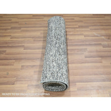Load image into Gallery viewer, 2&#39;7&quot;x9&#39;10&quot; Pebble Gray, Kohinoor Herat with Small Geometric Repetitive Diamond Design, Tone On Tone, Soft Wool, Hand Knotted, Runner, Oriental Rug FWR458472