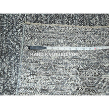 Load image into Gallery viewer, 2&#39;7&quot;x9&#39;10&quot; Pebble Gray, Kohinoor Herat with Small Geometric Repetitive Diamond Design, Tone On Tone, Soft Wool, Hand Knotted, Runner, Oriental Rug FWR458472