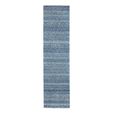 Load image into Gallery viewer, 2&#39;7&quot;x10&#39;2&quot; Yale Blue, Kohinoor Herat Pattern, Small Geometric Repetitive Diamond Design, Soft Wool, Tone On Tone, Hand Knotted, Runner, Oriental Rug FWR458478