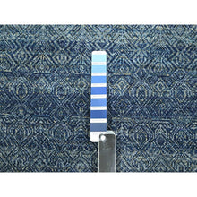 Load image into Gallery viewer, 2&#39;7&quot;x10&#39;2&quot; Yale Blue, Kohinoor Herat Pattern, Small Geometric Repetitive Diamond Design, Soft Wool, Tone On Tone, Hand Knotted, Runner, Oriental Rug FWR458478